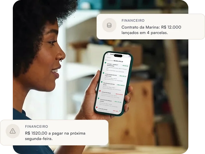 Receita da venda no financeiro do Painell