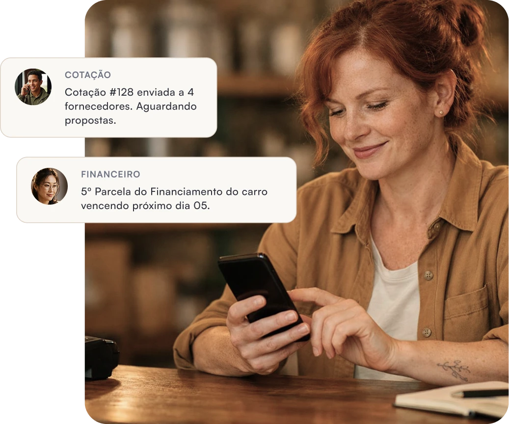 Central de notificações aberta com o que ainda não foi lido em destaque