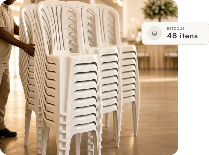 Tenda e estrutura montadas em evento ao ar livre