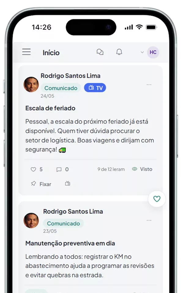 Central de notificações do Painell no celular