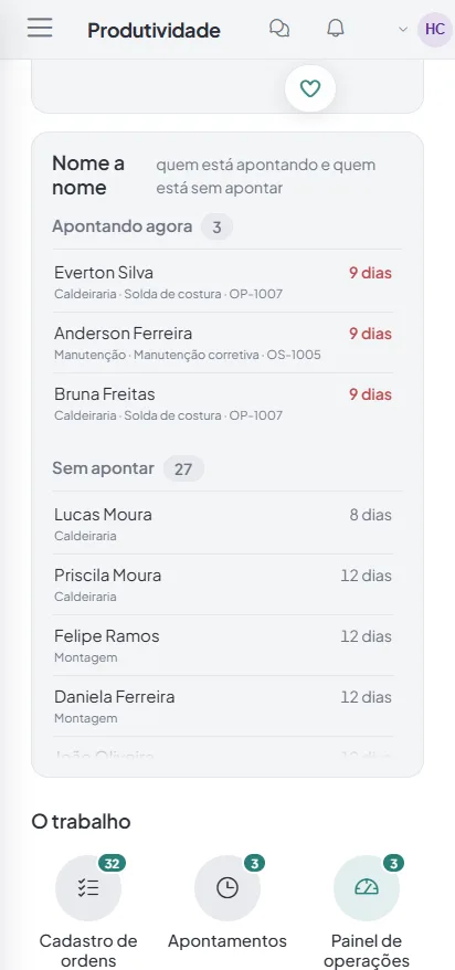 No celular: quem esta apontando agora e ha quanto tempo cada um